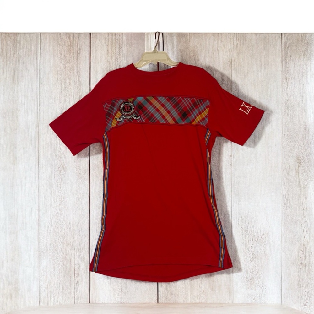 Evolution by Design Red Plaid Accent Men's XL Short Sleeve Tee
